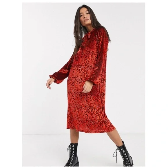 asos red midi dress ASOS DESIGN